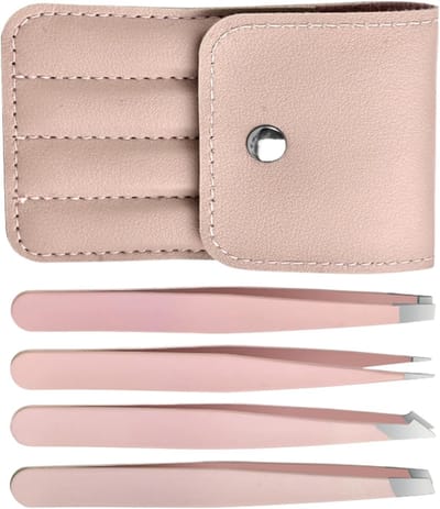 Precisie Pincetten Set - Schoonheidstools Fijne Punt - Gezichtsbeharing Verwijderen - Roestvrij Staal Precisie - 9.4 cm Pincet - Zilverkleurig
