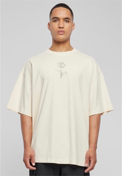 Merchcode - Spring Rose Huge Heren Tshirt - XL - Gebroken wit