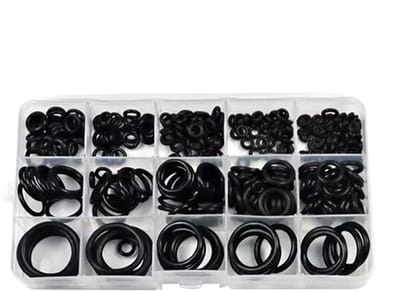 Rubberen Afdichtingsset - O-ringen Assortiment - Lekkages Voorkomen - Meerdere Maten - 200 Stuks - Zwart