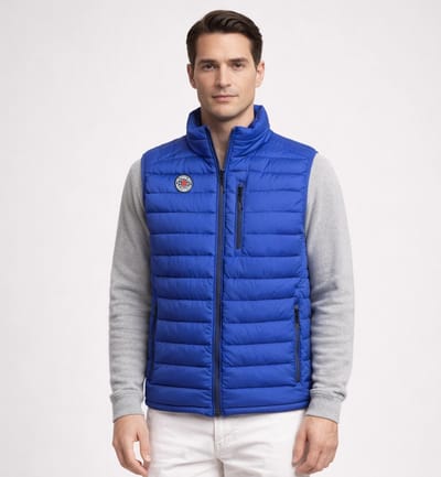 Lizzard Sports Heren Bodywarmer Royal Blue Maat S - Lichtgewicht Gewatteerd met Rits & Borstzak LZ-KT-105 Keytag Edition