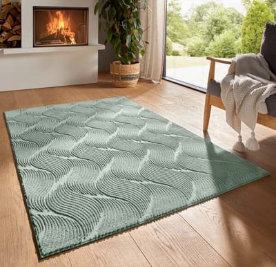 Zacht vloerkleed - Fuzz Whirl groen 60x120