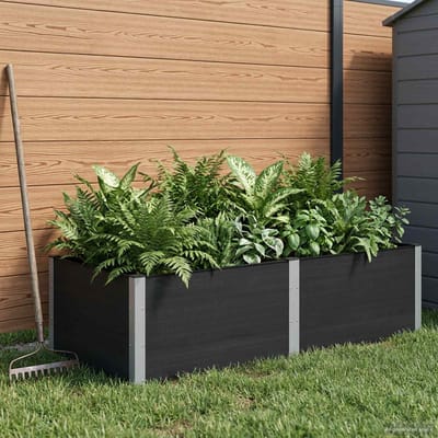 vidaXL Verhoogde plantenbak Zwart 200 x 100 x 54 cm WPC en Aluminium