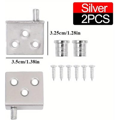 Charnières Invisibles en Métal Brossé Moderne - Pivot de Porte d'Armoire Invisible pour Placards à Panneaux de Bois, Support de Montage Encastré, Mécanisme de Porte Montant et Descendant