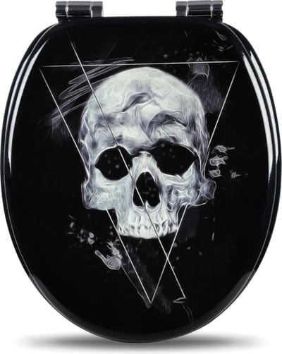 Happyment Antibacteriële Toiletbril Skull - Toiletbrillen - Met Softclose - Universeel - WC Bril – Toiletzitting