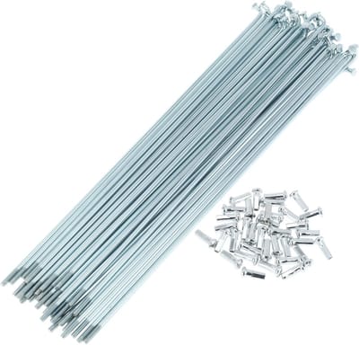 Fiets Wiel Spaken - Fietsonderdelen Set - Wiel Reparatie - Gegalvaniseerd Staal - 185mm Lengte - Zilverkleurig