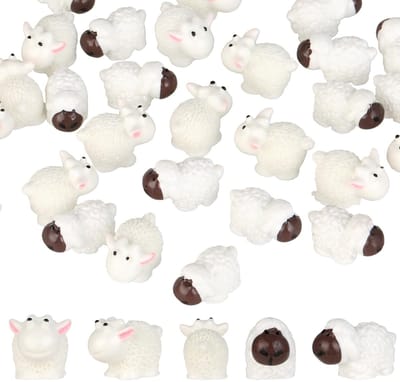 Dailygoods- Miniatuur Schaap Set van 30 - Hars Figuren - Decoratie voor Miniatuurtuin - Moslandschap - DIY-Handwerk - Betrouwbaar Materiaal - Schaap Ornament