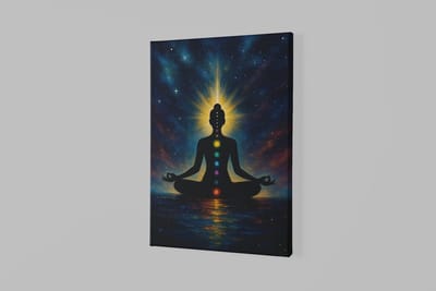 Canvas Schilderij - Abstract - Meditatie - Wanddecoratie - 90x60x2 cm