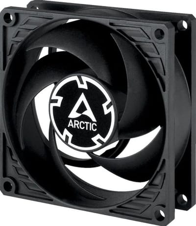Arctic P8 Max - Ventilatorhuis High Speed PMW - 2U Serverracks - 80 mm - 40 cfm - 500 - 5000 omw/min. - 20.63 dBA - 0 db Modus - 4 Pin PMW - zwart