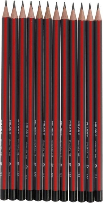 Milan Grafietpotloden Hb 17,5 Cm Hout Rood/zwart 12 Stuks