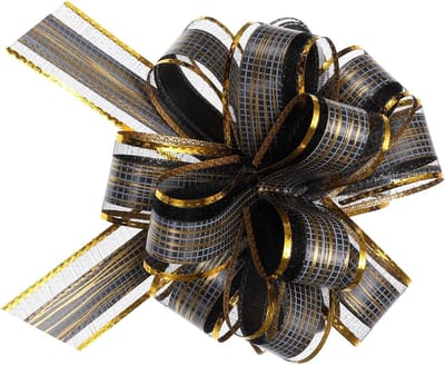 20 Stuks 6.1 Inch Grote Trek Bogen - Zwarte Cadeau Ribbons voor Bruiloften, Feestjes, Kerst en Verjaardagen Decoraties