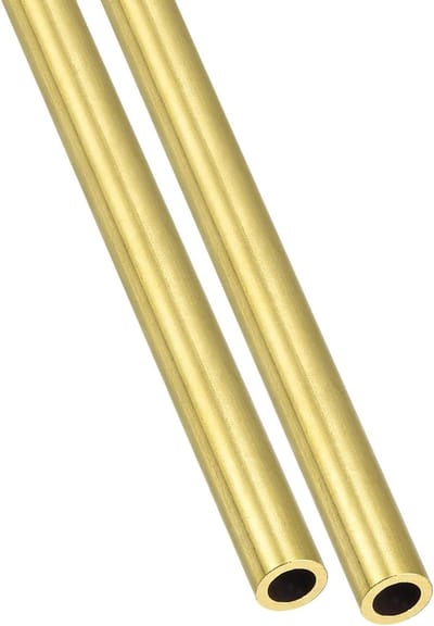 2 stuks messing buizen (6mm AD x 1mm wand D x 200mm L) rechte slangen voor huishoudelijke apparaten, machines en doe-het-zelf projecten