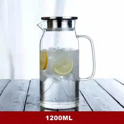Borosilicaatglas Kookketel voor op het fornuis Grote Capaciteit Theepot Hittebestendig Borosilicaat Voor Thee Sap Water 1200ml 1600ml gray