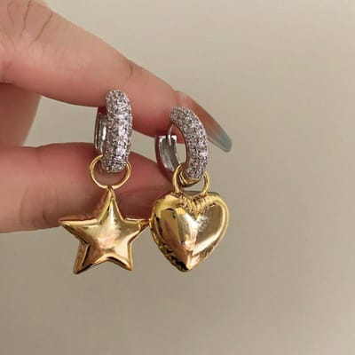 Boucles d'oreilles pendantes en métal et cristal Style européen américain Mode personnalisée Boucles d'oreilles à clous Accessoires de voyage pour dames or