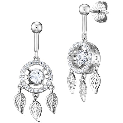 Julie Julsen Ohrhänger 925/- Sterling Silber rhodiniert 38 Zirkonia