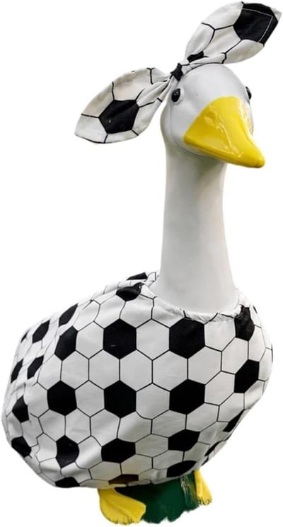 Ganzenkostuum Voetbal - Tuinfiguur Outfit - Feestelijke Decoratie - Polyester Weerbestendig - Voor 58 cm Gans - Multicolor