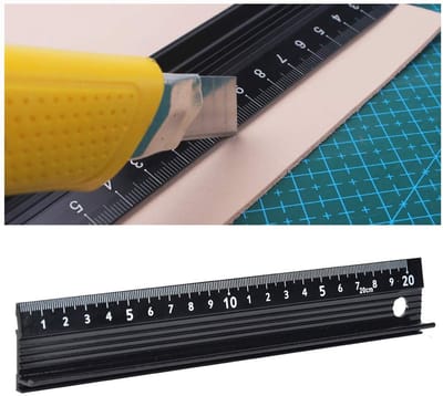 Allecto - Snijliniaal - Aluminium Legering - Voor Stabiliteit en Precisie - L-vormig 20 cm - Eenvoudig Gebruik - Perfect voor Snijwerk - Geschikt v...