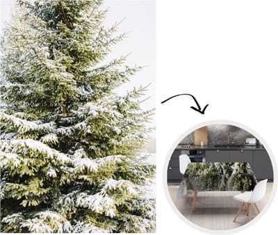 Tafelkleed - Tafellaken - 150x220 cm - Winter - Sneeuw - Boom - Binnen en Buiten