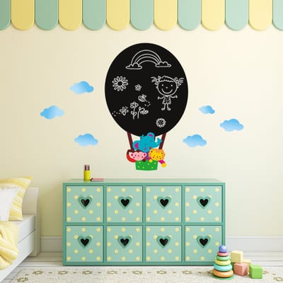 Muurstickers, decoratieve kleefstoffen, heteluchtballon, leisteen