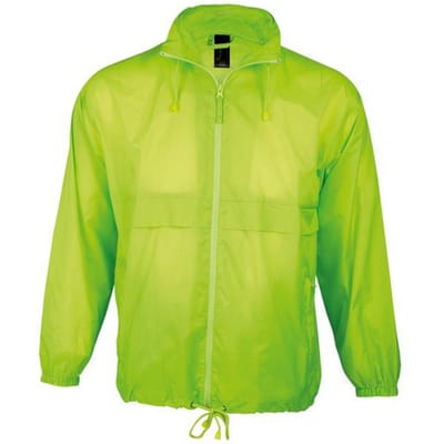 SOLS Unisex Surf Windbreaker Lichtgewicht Jasje (Neon Groen)