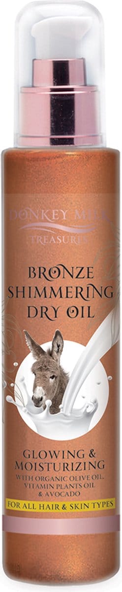 Donkey Milk Gold Shimmering Dry Oil – Luxe Droge Olie met Ezelsmelk & Intens Gouden Glans voor Huid en Haar 100ml
