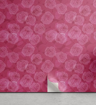 ABAKUHAUS Rose peelable & kleefbehang voor thuis, Shades of Pink Romantisch, zelfklevende woonkamer-keukenaccent, 33 cm x 250 cm, roze