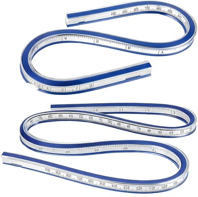 Gebogen Linialen Set - Flexibele Linialen - Tekenen en Meten - Vormvast en Buigzaam - 30 en 60 cm - Transparant