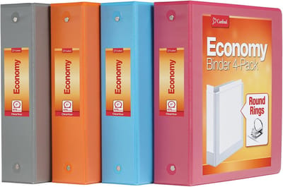 Set van 4 Duurzame 6,5 cm Ringbanden met Ronde Ringen voor School en Kantoor