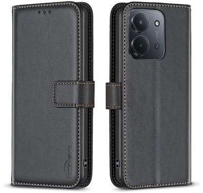 BINFEN Hoesje - Geschikt voor Xiaomi Redmi 15C Hoesje - BINFEN Color Book Case - Zwart