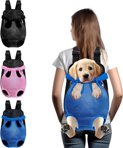 Huisdierenrugzak - Draagtas Honden - Huisdier Vervoeren - Handsfree Ontwerp - L - Blauw