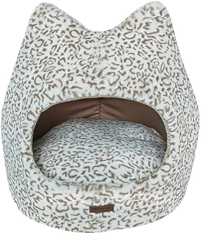 Animal Boulevard Sneeuwluipaard Kattenmand - Iglo - Kleur: Wit/Bruin - Maat XS: 45x45x42 cm