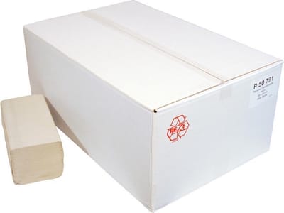 Euro Products - Vouwhanddoekjes 1-laags naturel - Z-vouw - 23 x 25 cm - 5000 stuks