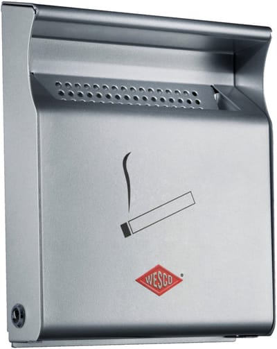 WESCO Wandasbak | 15 Liter | Metaal - Zilver | buitenasbak wand - Made in Germany