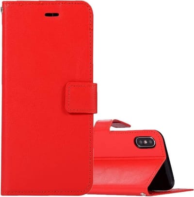 LuxeBass Hoesje geschikt voor iPhone XR - Bookcase Rood - portemonnee hoesje gsm hoesje - telefoonhoes - telefoonhoesjes
