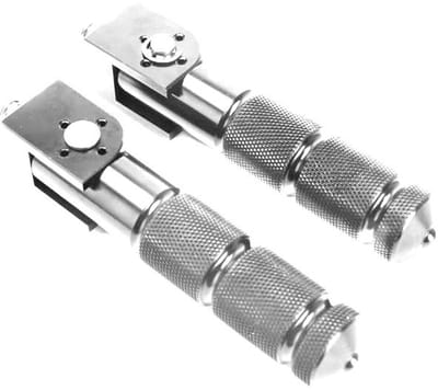 Achtervoetsteun voor motorfiets, opvouwbaar, van aluminiumlegering, met 8 mm bevestigingsbouten voor veilige montage op diverse motorfietsen (zilver).