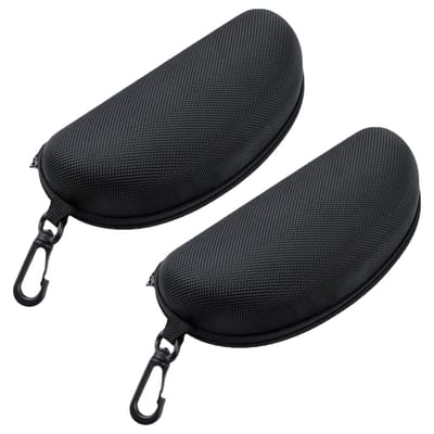 Ibenzoa® Set van twee stevige brillenkokers met riemclip voor brilbescherming