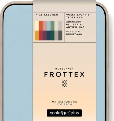 schlafgut Frottex Hoeslaken S - 90x190 - 100x200 536 Blue Light