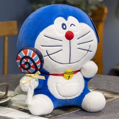 Anime Doraemon Gâteau Popcorn Peluche Kawaii Style Japonais Série Dessert Poupée en Peluche Oreiller Câlin Jouets Dessin Animé Cadeau d'Anniversaire 20cm