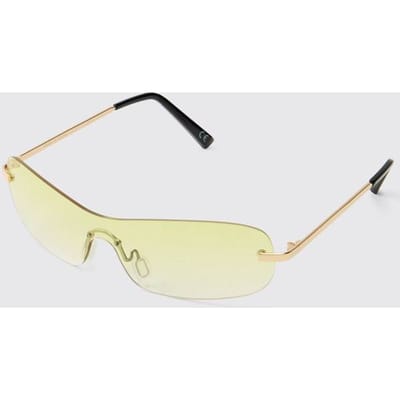 Randloze Getinte Zonnebril Met Metalen Montuur | Yellow