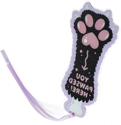 Schattige paarse kattenpoot boekenlegger van acryl, perfect cadeau voor boekenliefhebbers en kattenliefhebbers