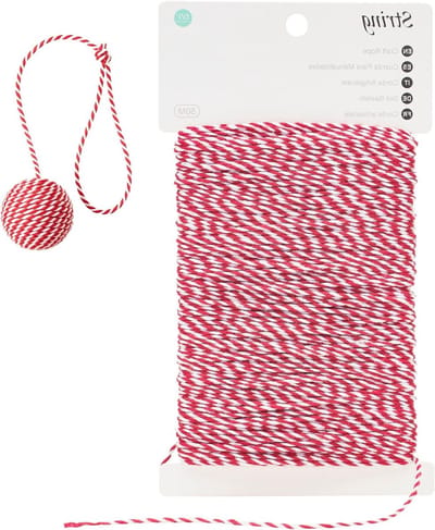 Kerstdecoratie Koord 2 mm, 50 m Katoenen Koord voor Adventskalender en Cadeauverpakking, Perfect voor Feestdagen en Creatieve Projecten