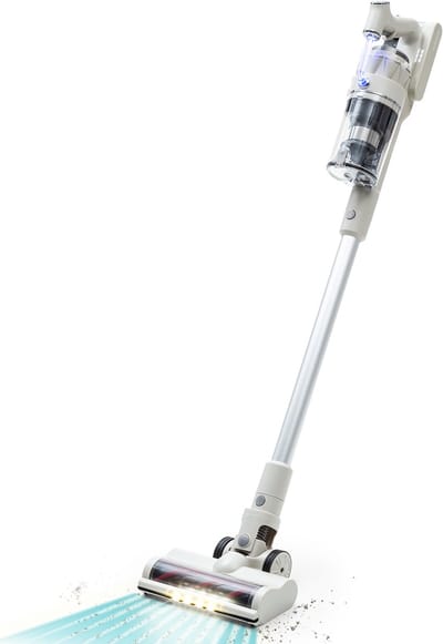 Klarstein Accustofzuiger Zonder Zak, Draadloze Stofzuiger met 4-traps E12 EPA-filter, Accustofzuiger voor Dierenharen, Tapijt & Harde Vloeren, Draadloze Steelstofzuiger Zonder Zak met 180° Zuigmond