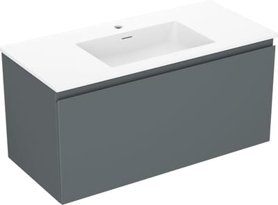 Mexen Orio badkamerkast 100 cm met wastafel Otis, 1 lade, grafiet mat/wit mat - 91A10-10047-1-BF66-W18M01
