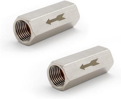 Set van 2 Stuks 1/4 Inch Controlekleppen voor Luchtdruk, Volkoper, Hexagonaal, Geschikt voor Boilertoepassingen en Drukvaten