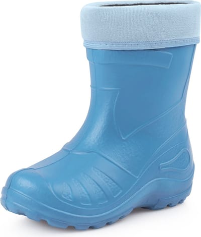 Ladeheid LA-KL-050 Kinder Regenlaarzen - Rubber - met Binnenschoen - EVA - Wasbare Binnenschoen - Lichtblauw - 22