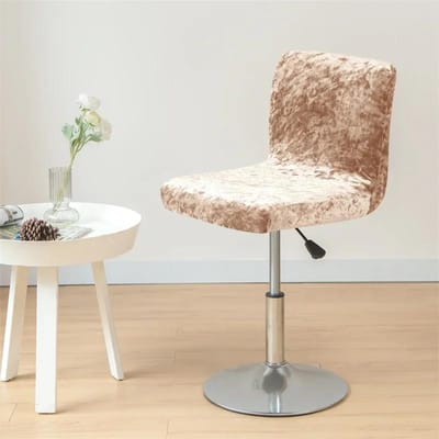 1PC Housse de Chaise de Bar Courte en Velours Brillant Stretch Housse de Tabouret de Bar Petite Taille Housse de Tabouret de Bar de Salle à Manger Décoration de Fête Banquet 1pc beige