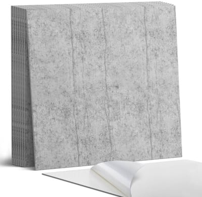 Coloray Plaktegels - Betonconstructie met tekeningen Portugese Tegels - 30 cm x 30 cm - Grijs Plaktegels - 9 stuks - Vierkant PVC Tegels - Plaktegels Keuken - Zelfklevende Vloertegels - Vinyl Tegels - Zelfklevende Tegels