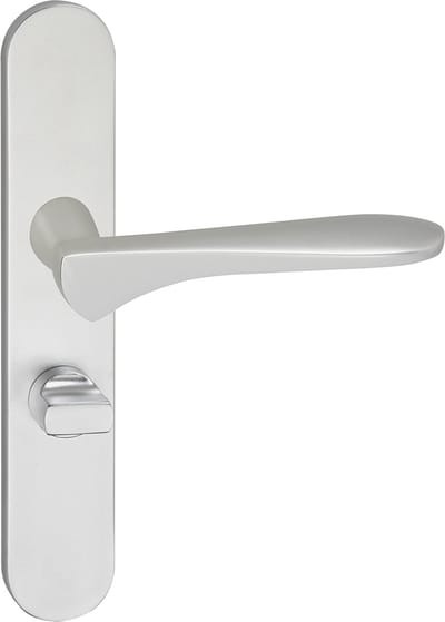 Deurkruk - Impresso Watford - Voor binnen - Ovaal deurschild met toiletsluiting - Aluminium - 2 stuks
