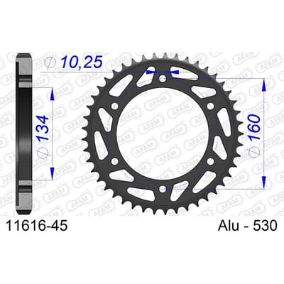 Tandwiel Afam 530 45 dents