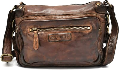 Hillburry Schoudertas Gewassen Leer Vintage Look Bruin - (bxhxd) 28 cm x 21 cm x 8 cm