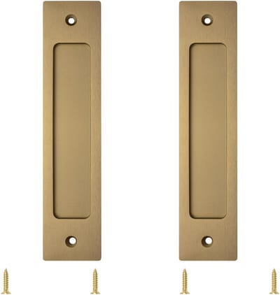 Dailygoods- Schuifdeurtrek Modern Design - Verzonken Deurtrek - Aluminiumlegering - Champagnegoud - 180 mm - Inclusief Bevestigingsschroeven - Deurklink